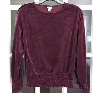 Women's XS A New Day Velvet Long Long Sleeve Top Stretchy Sleeve Cuffs